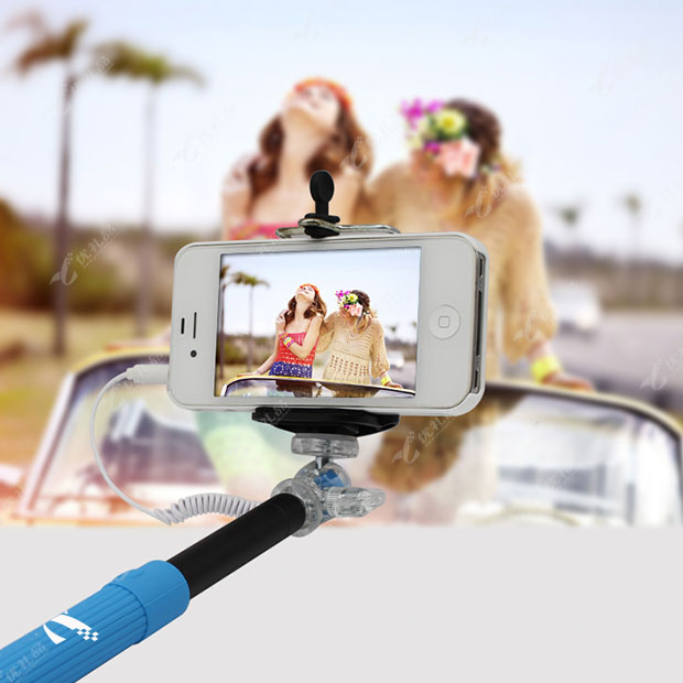 新款水晶手机自拍杆自拍器套装