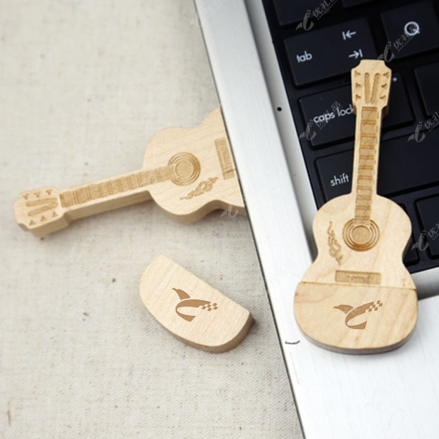创意木质吉它u盘8G 