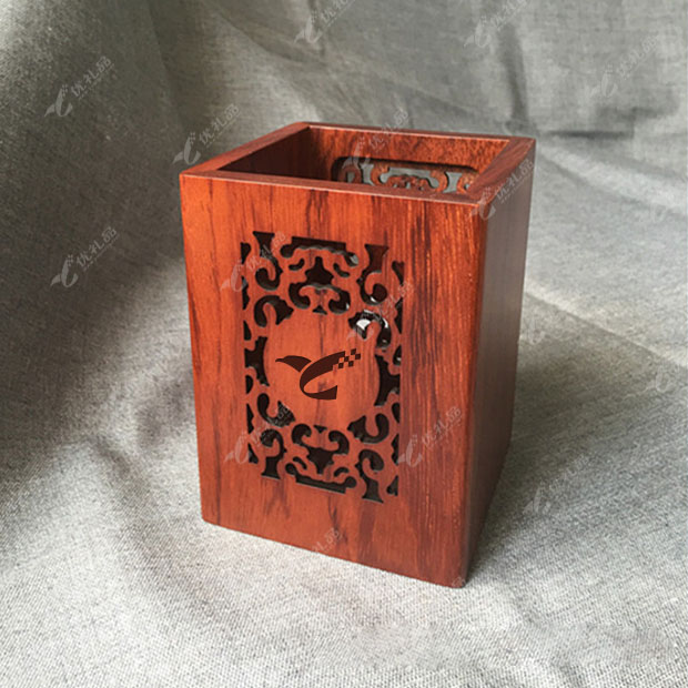 高档办公木质笔筒南美黄檀红木笔筒商务礼品定制