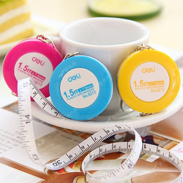 炫彩迷你圆形皮卷尺钥匙扣定制