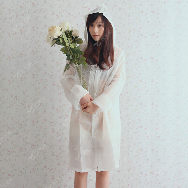 EVA 磨砂透明雨衣