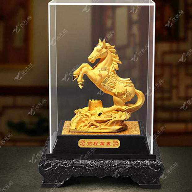 绒沙金摆件 马到成功