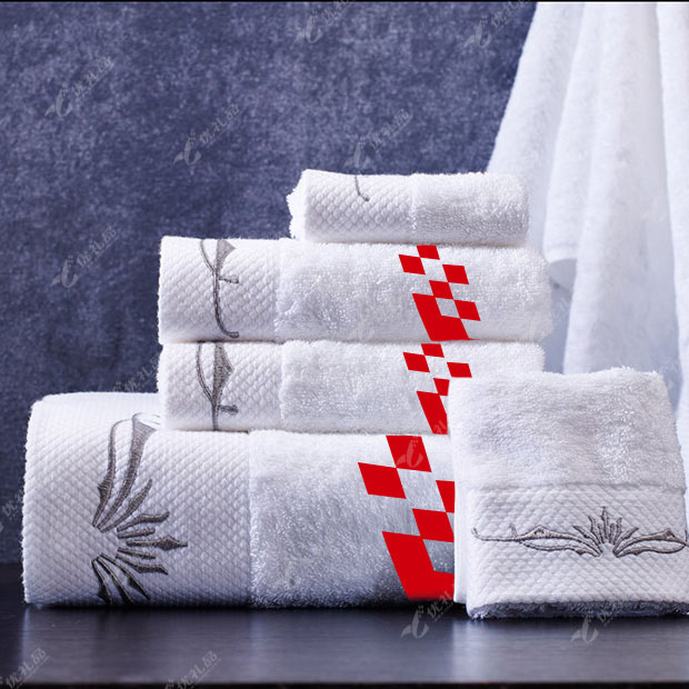 全棉材质可刺绣毛巾浴巾三件套