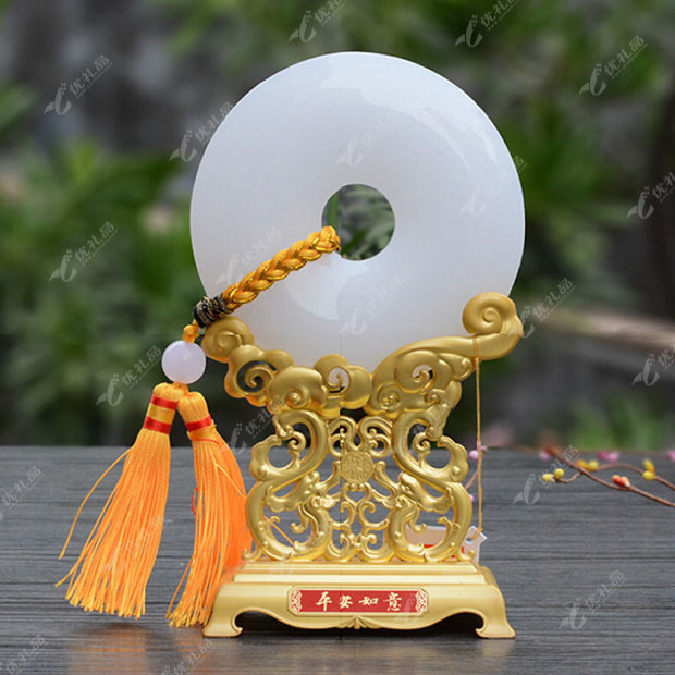 平安如意琉璃玉镀金摆件