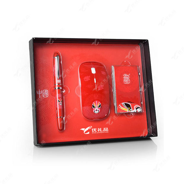 笔+鼠标+鼠标垫+名片盒 四件套