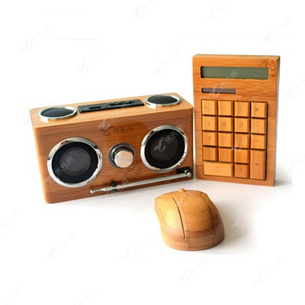 原生态竹木计算器音箱鼠标套装