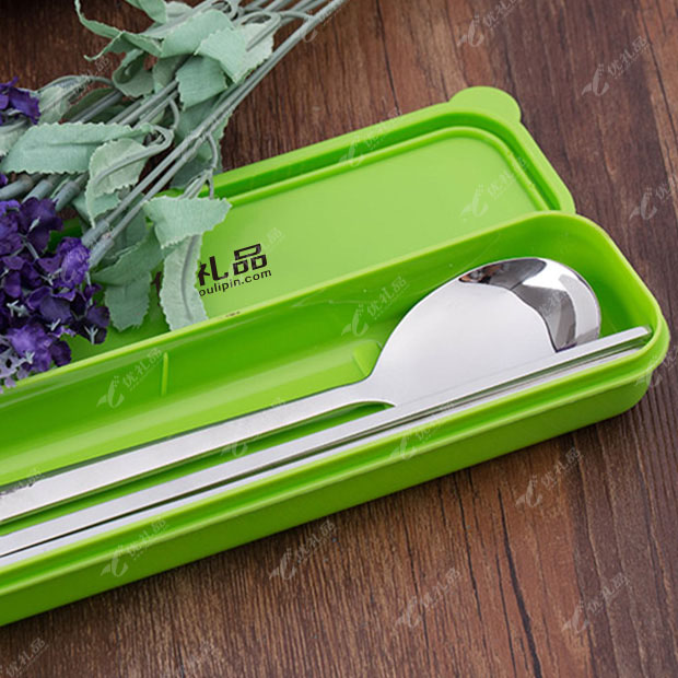 创意不锈钢折叠餐具2件套