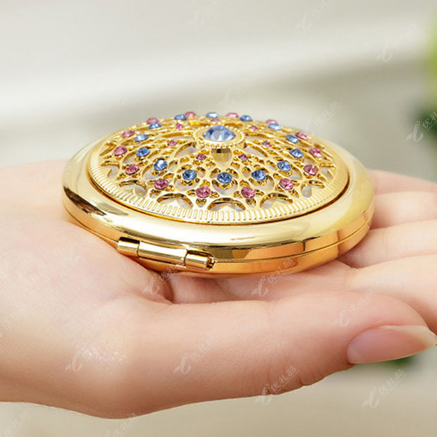 镂空花雕镜化妆镜