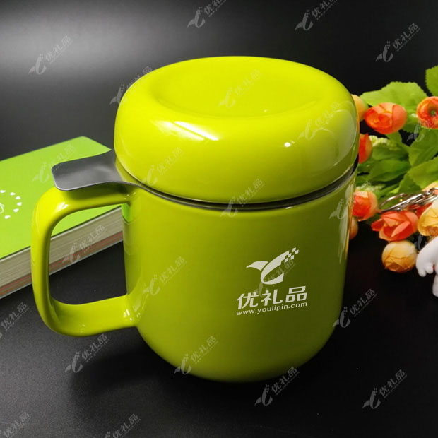 时尚无铅陶瓷带盖泡茶杯
