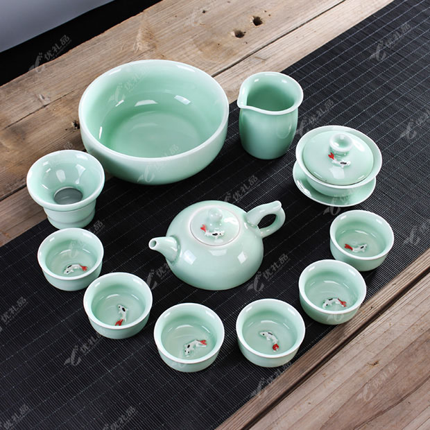 年年有余盖碗茶具定制