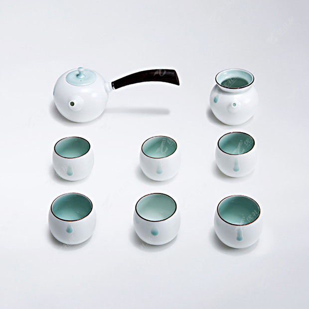 定窑侧把壶陶瓷功夫茶具套装