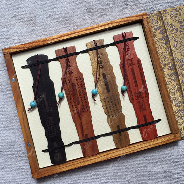 琴式书签四件套 中国风定制复古创意