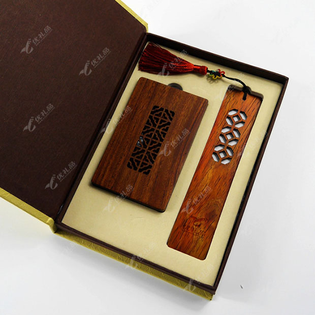 高档窗棂书签名片夹礼盒套装