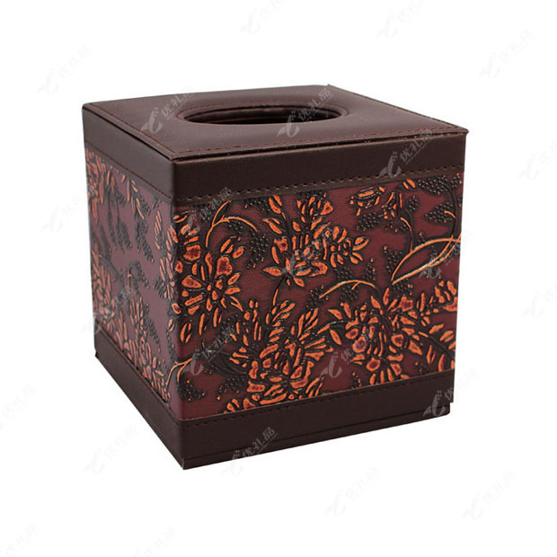 高档PU皮纸巾盒
