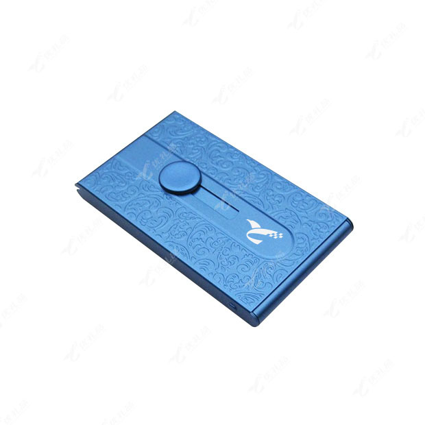 古典雕花式铝制手推自动名片盒