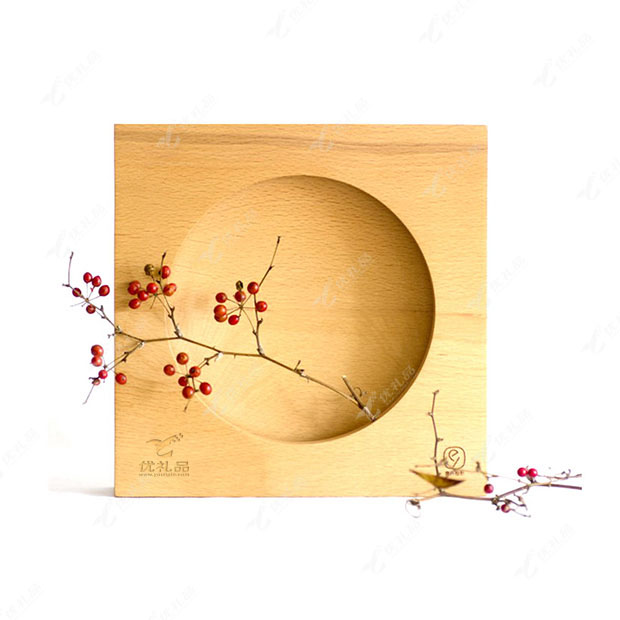 创意木制满月台灯 实木简约LED夜灯