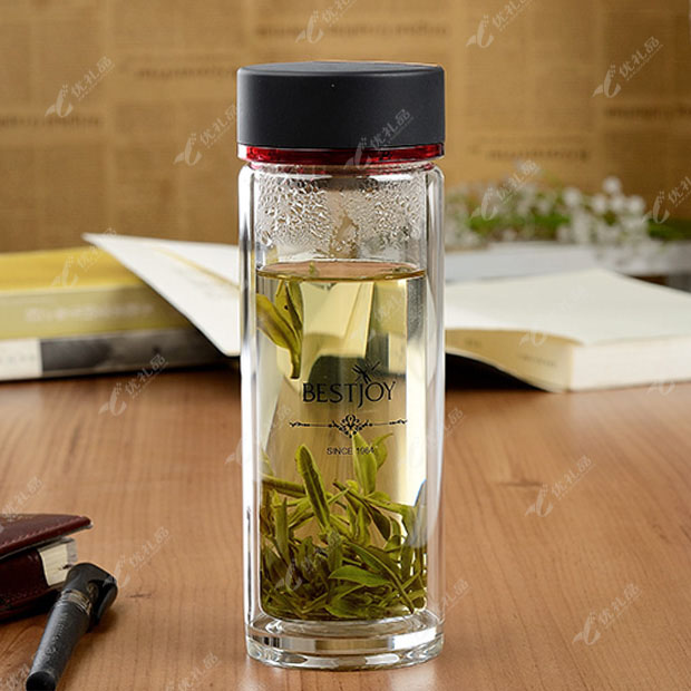 富光拾喜带盖玻璃杯