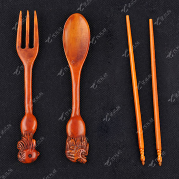 天然牦牛复古餐具 手工雕刻套装