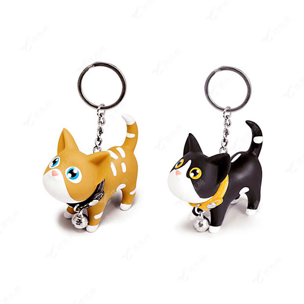 黑白情侣猫咪钥匙扣