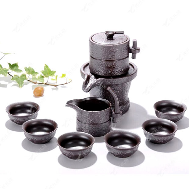 全自动仿汝窑石磨自动茶具 时来运转礼盒套装