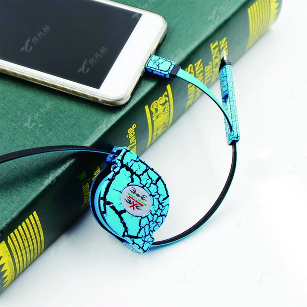 新款裂纹数据线二合一彩绘6S安卓数据线