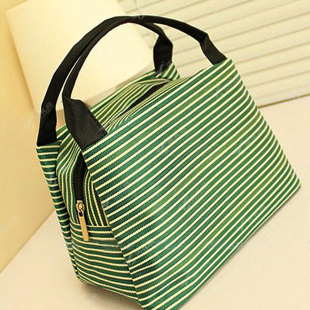 帆布条纹手提包手拎包