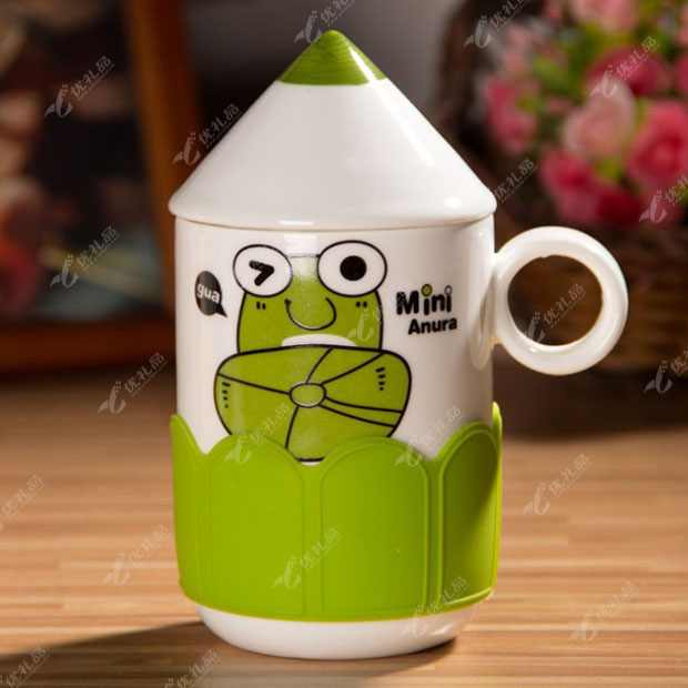 卡通铅笔头马克陶瓷水杯