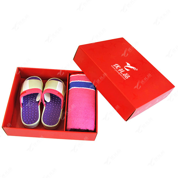 浴巾拖鞋礼盒两件套