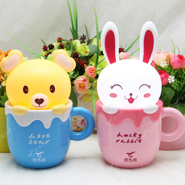 LED杯杯卡通灯 USB充电小夜灯