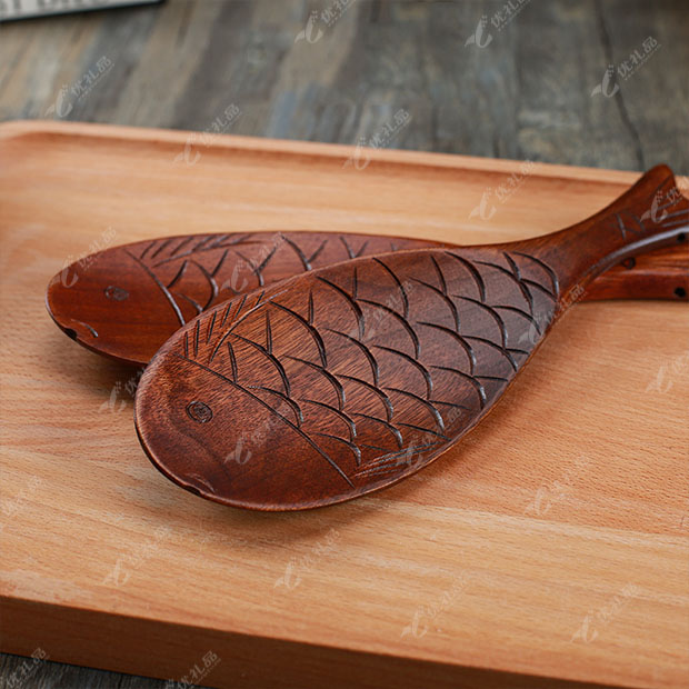 创意实木饭勺 年年有余勺子 