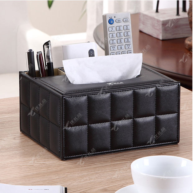 四格皮革遥控器收纳盒