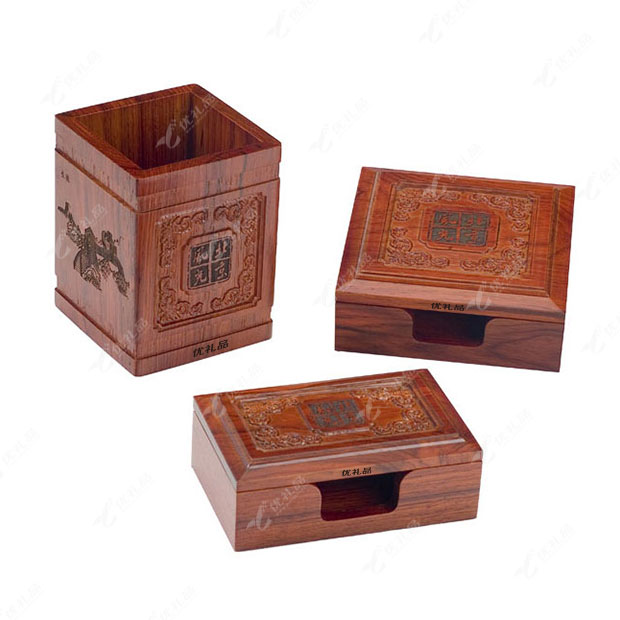 北京风光浮雕笔筒套装