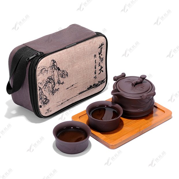 紫砂快客杯一壶二杯便携旅行茶具