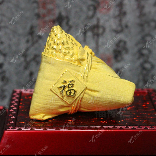 绒沙金粽子摆件