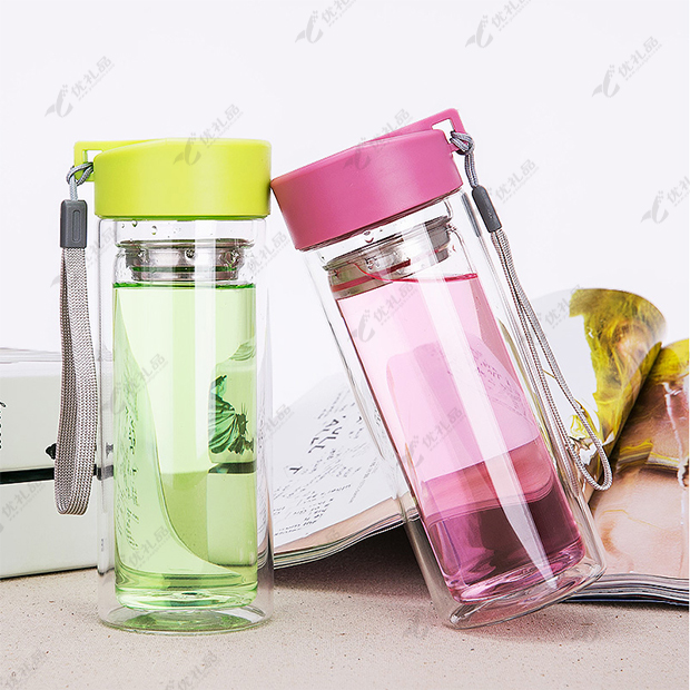 便携双层玻璃杯