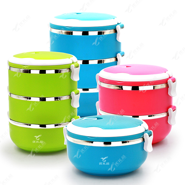 不锈钢三层保温便当盒