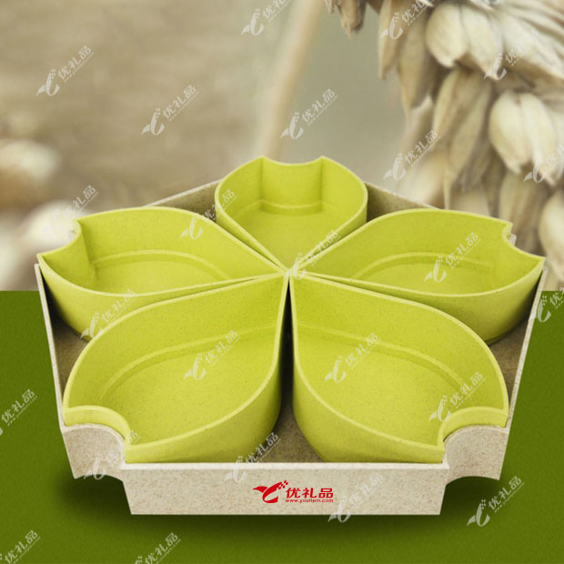 麦秸秆花型果盘套装