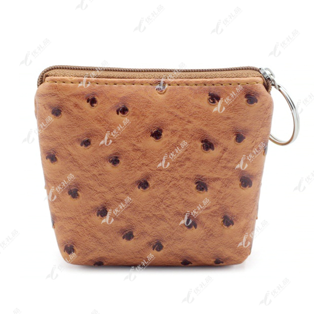 新款鸵鸟纹梯形零钱包