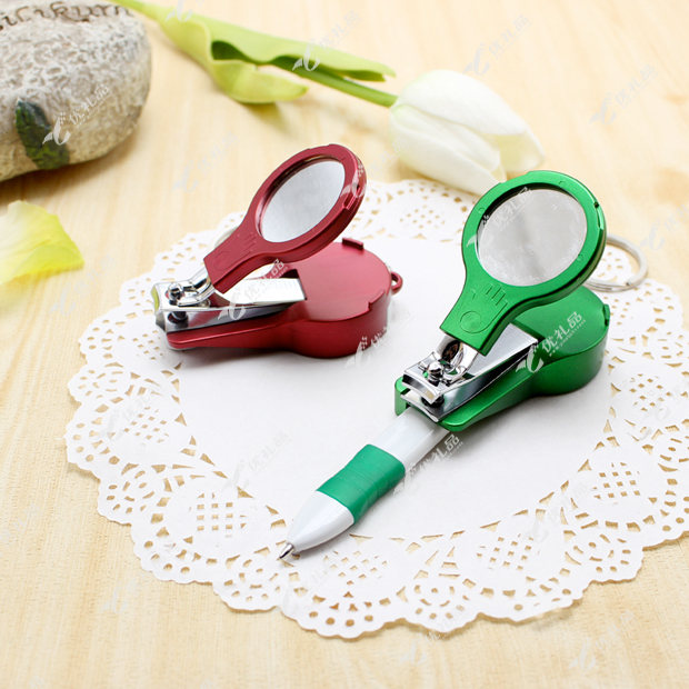 多功能指甲剪镜子笔