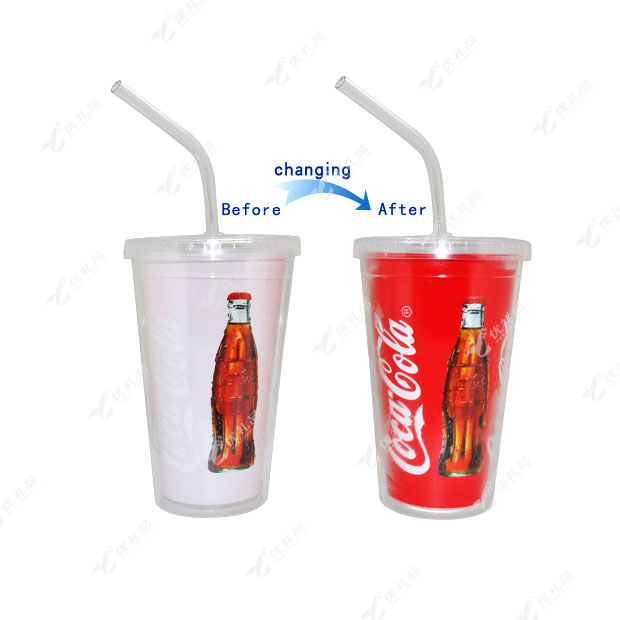 双层吸管变色杯定制