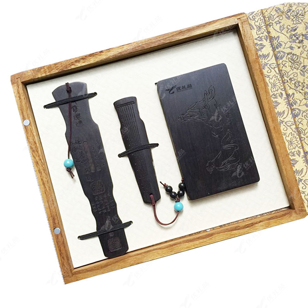 琴式书签 名片夹 琴式U盘红木商务会议礼品套装