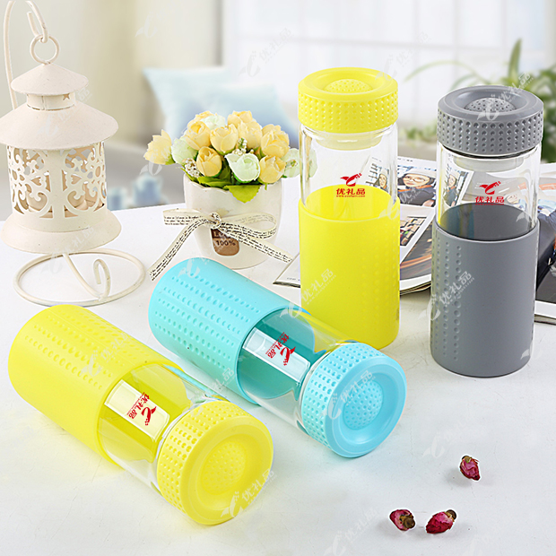 茶水分离健康玻璃随身杯