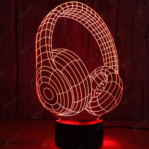 新款头戴式炫酷耳机led节能灯 小夜灯