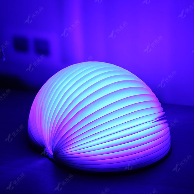 创意无频闪遥控七彩书本灯 LED小夜灯