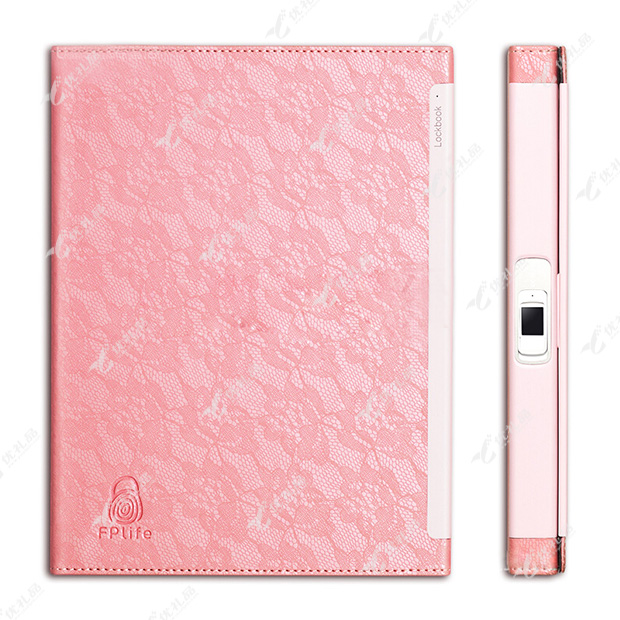 Lockbook指纹锁笔记本 指纹解锁蕾丝商务办公记事本