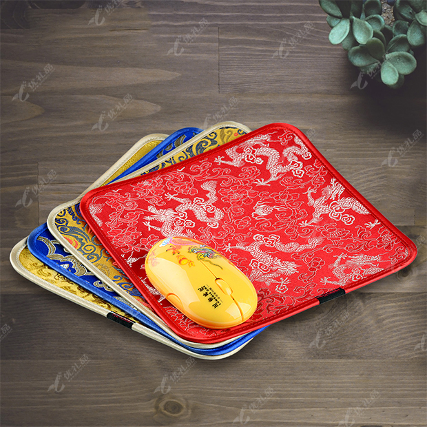 多功能丝绸鼠标垫中国风特色云锦真丝鼠标垫定制