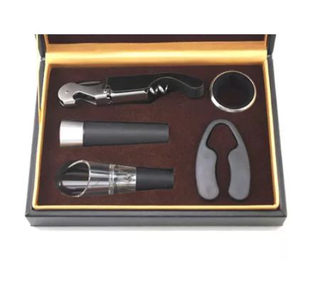 高档皮盒红酒酒具套装