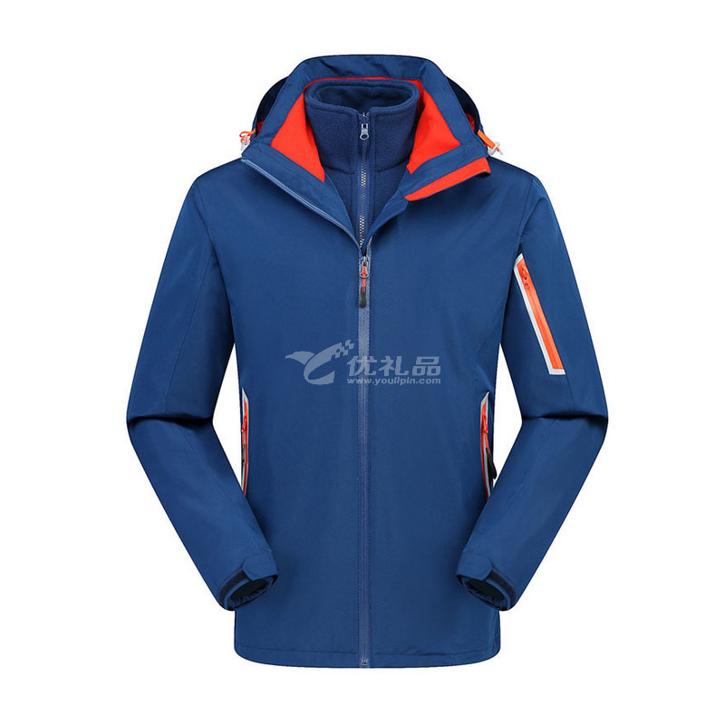 户外新款三合一两件套抓绒冲锋衣