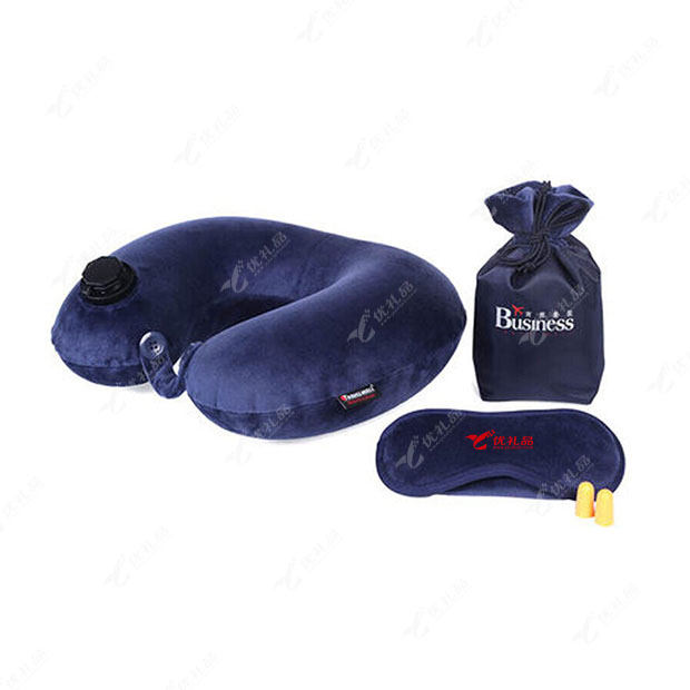 按压式自动充气u型枕三件套