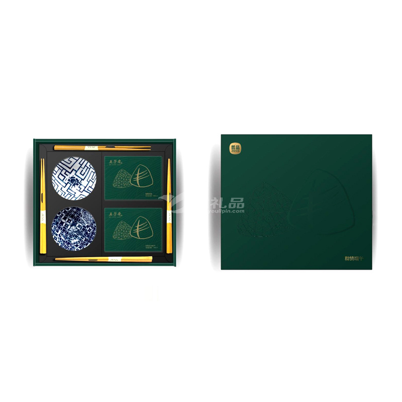 端午礼品五芳斋粽子哲品碗筷套装礼品礼盒定制